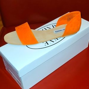 Steve Madden Corey Orange Suede Sandals Size 6